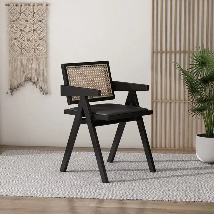 Massivholz echt Rattan Esszimmer Stuhl oder Wohnzimmerstuhl