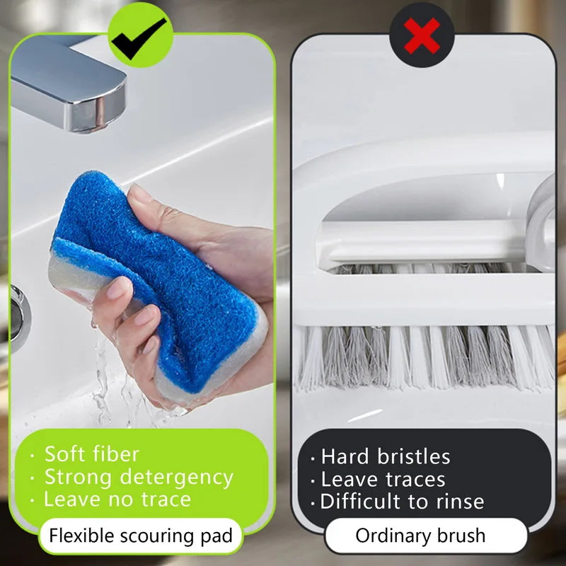 Multi-Functional Bathroom Wall Brush Long Handle Removable Household Floor Bathtub Brushes Ceramic Tile Sponge Cleaning Brush