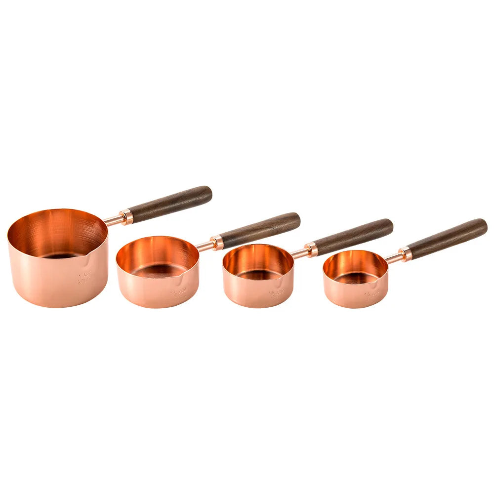 Messlöffel-Set aus Edelstahl mit Holzgriff