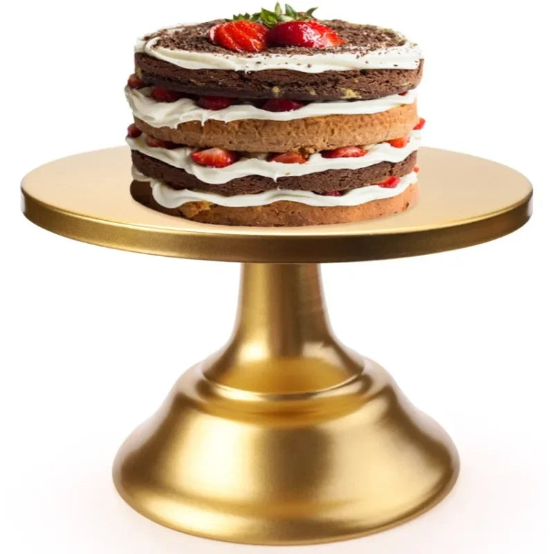 Goldiger 8-Zoll-Kuchenständer mit Sockel