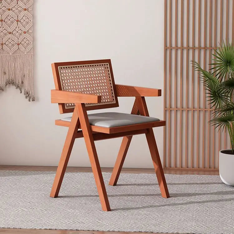 Massivholz echt Rattan Esszimmer Stuhl oder Wohnzimmerstuhl