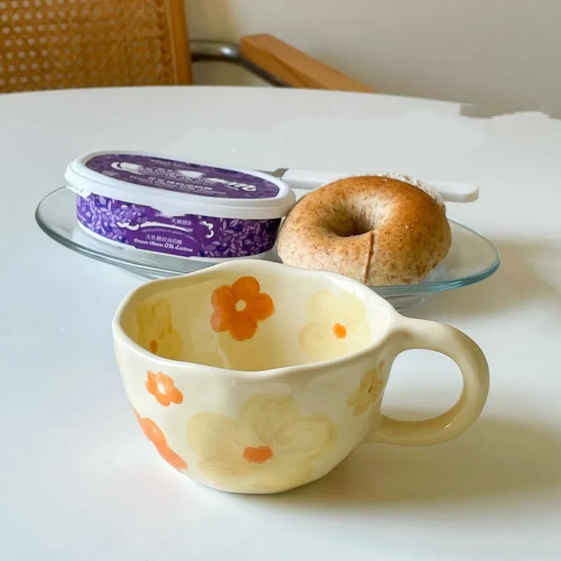 Handgemachte unregelmäßige Kaffeetasse aus Keramik