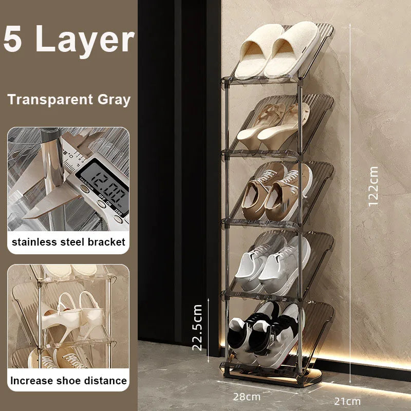 Luxuriöses, leichtes, transparentes Schuhregal