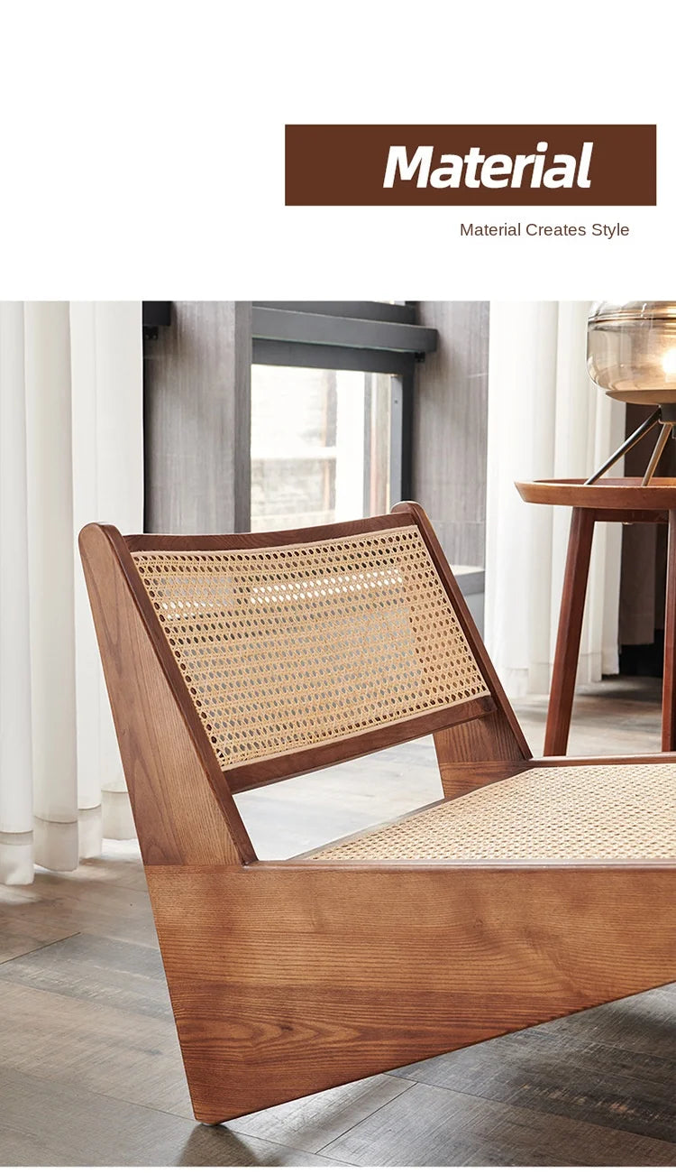 Massivholz Rattan Stuhl Retro Style