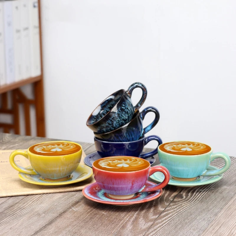 Vintage Set Keramik Tasse und Untertasse