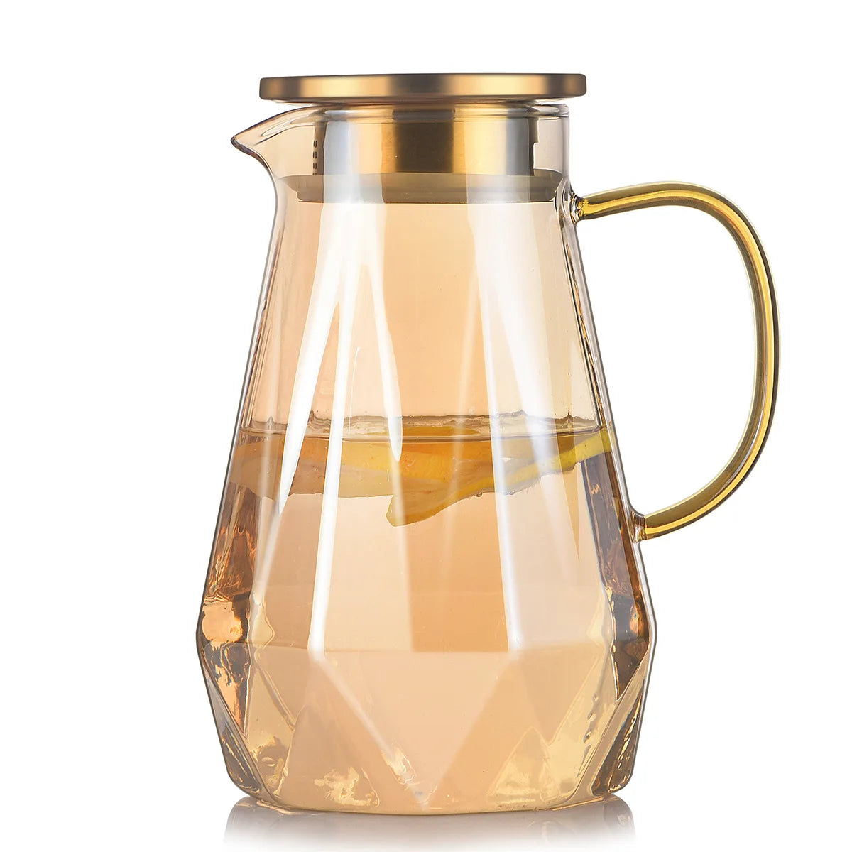 Buntes Teekannen-Set aus Glas mit Rautenstruktur