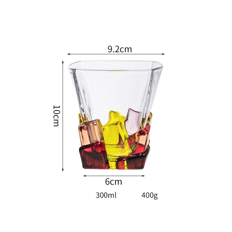 Mehrfarbiges Kristall-Whiskyglas
