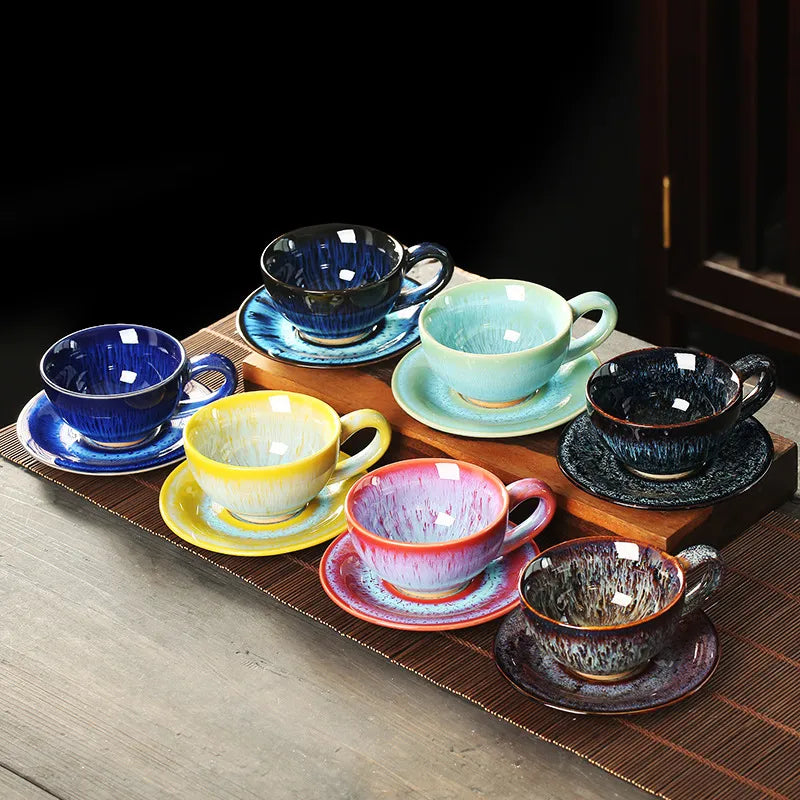 Vintage Set Keramik Tasse und Untertasse