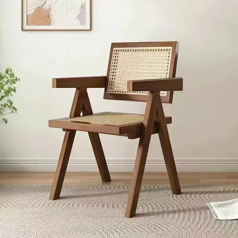 Massivholz echt Rattan Esszimmer Stuhl oder Wohnzimmerstuhl