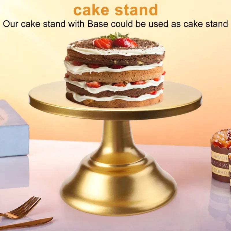 Goldiger 8-Zoll-Kuchenständer mit Sockel