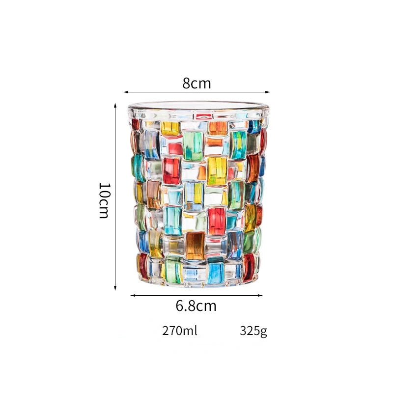 Mehrfarbiges Kristall-Whiskyglas