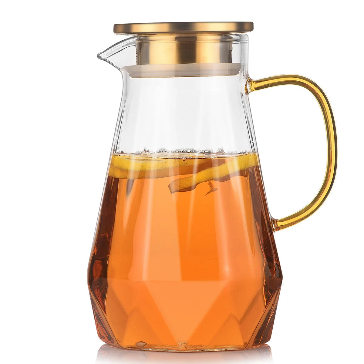 Buntes Teekannen-Set aus Glas mit Rautenstruktur