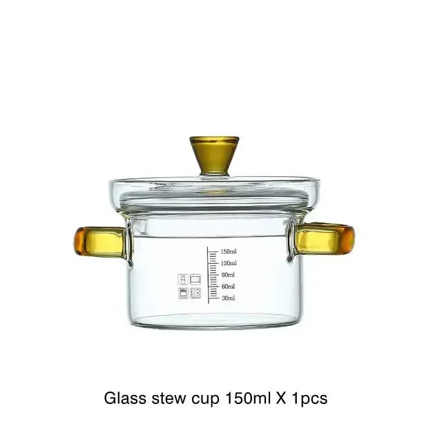 Kleiner Eintopftopf aus Glas mit Deckel