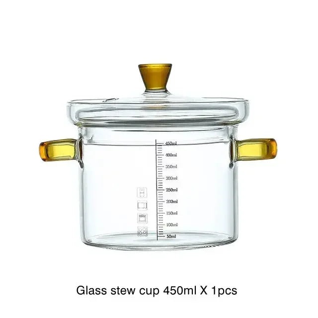Kleiner Eintopftopf aus Glas mit Deckel