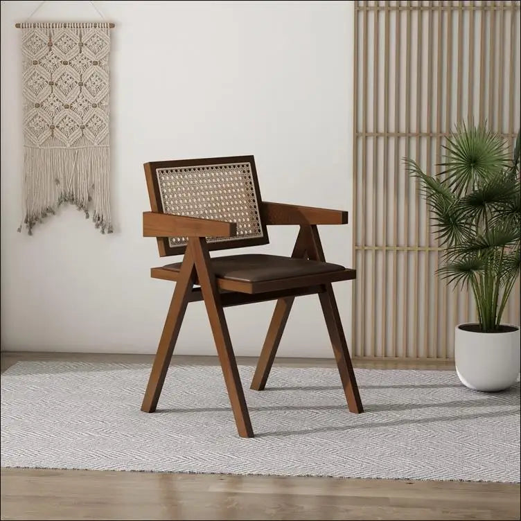 Massivholz echt Rattan Esszimmer Stuhl oder Wohnzimmerstuhl