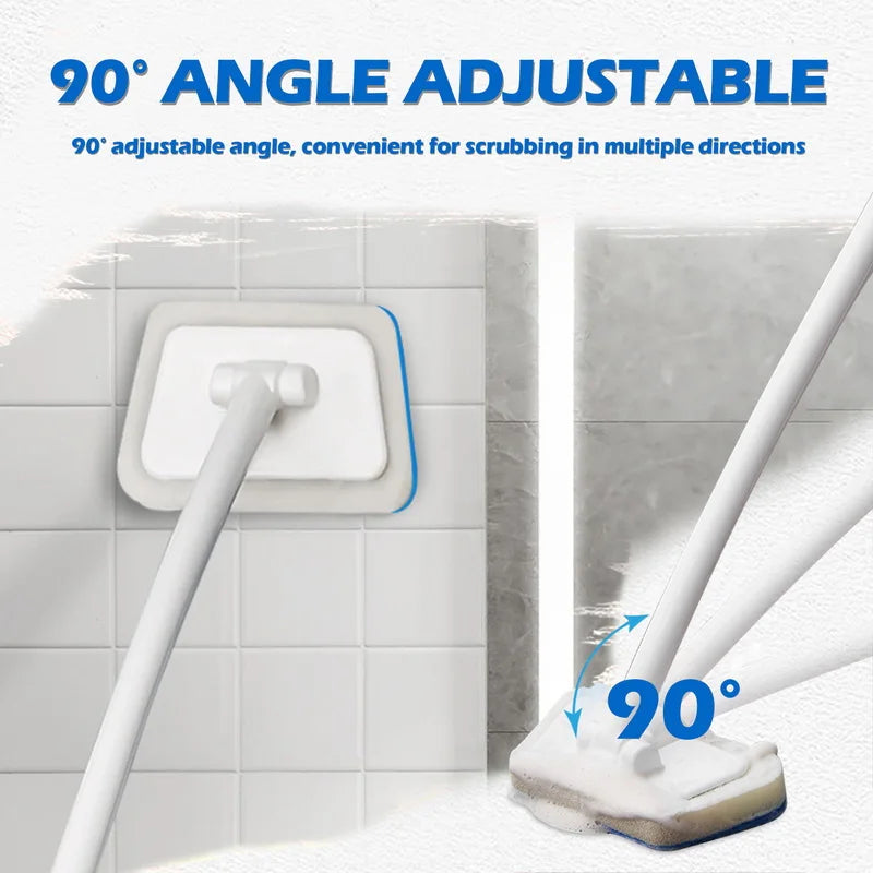 Multi-Functional Bathroom Wall Brush Long Handle Removable Household Floor Bathtub Brushes Ceramic Tile Sponge Cleaning Brush