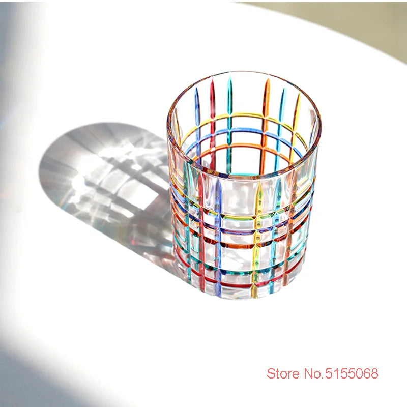 Mehrfarbiges Kristall-Whiskyglas