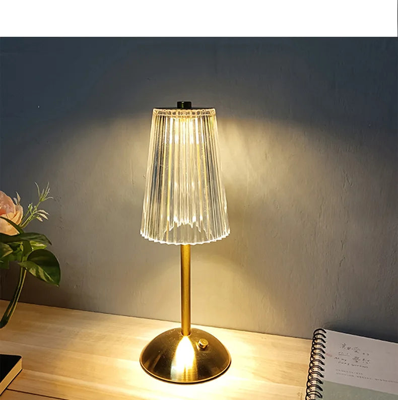 Wiederaufladbare Tisch-LED-Barlampe aus Kristall