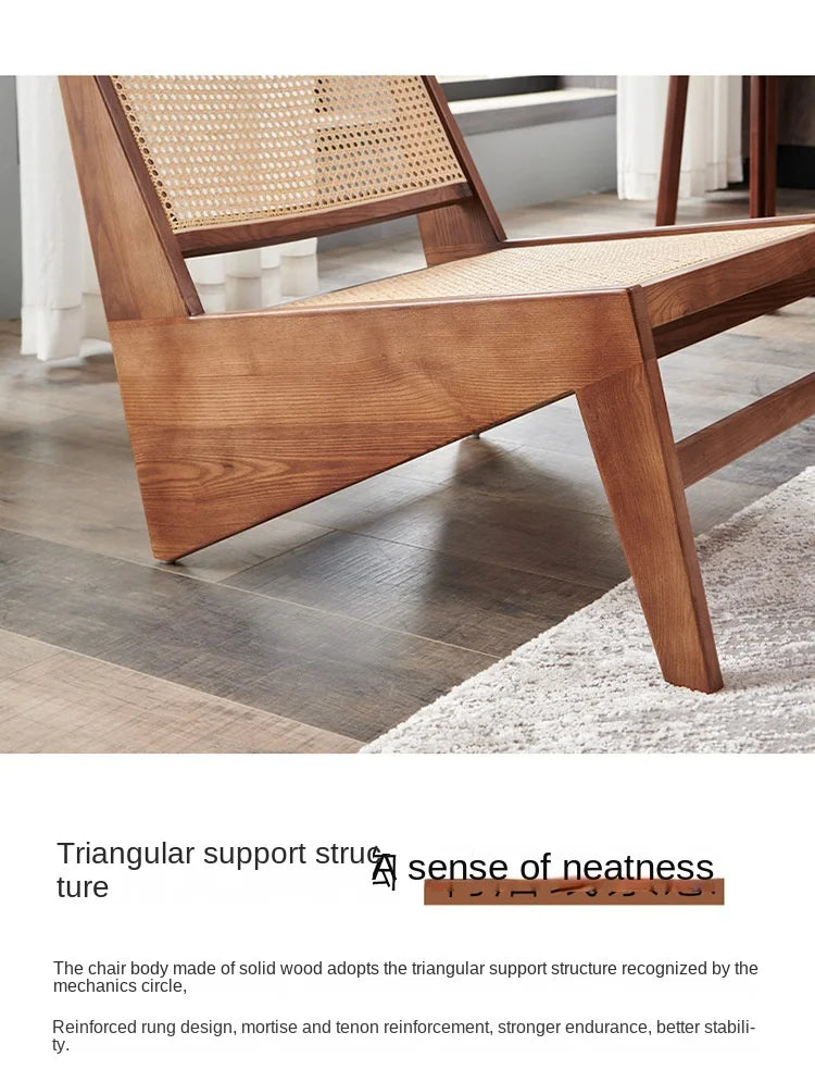 Massivholz Rattan Stuhl Retro Style
