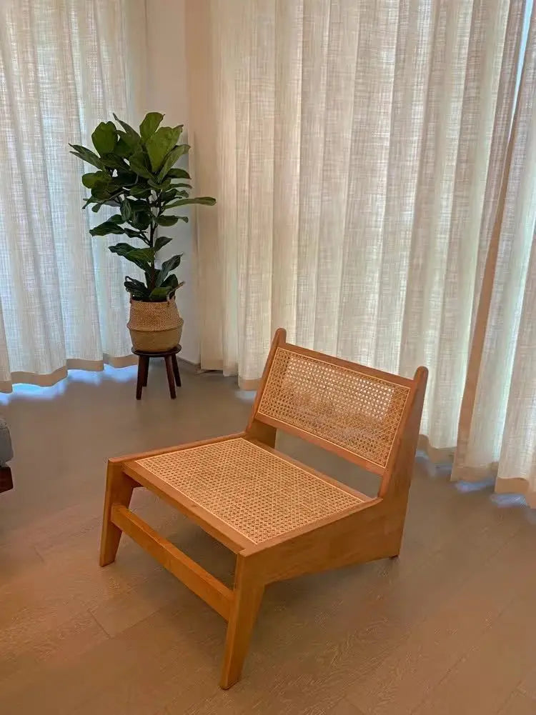 Massivholz Rattan Stuhl Retro Style