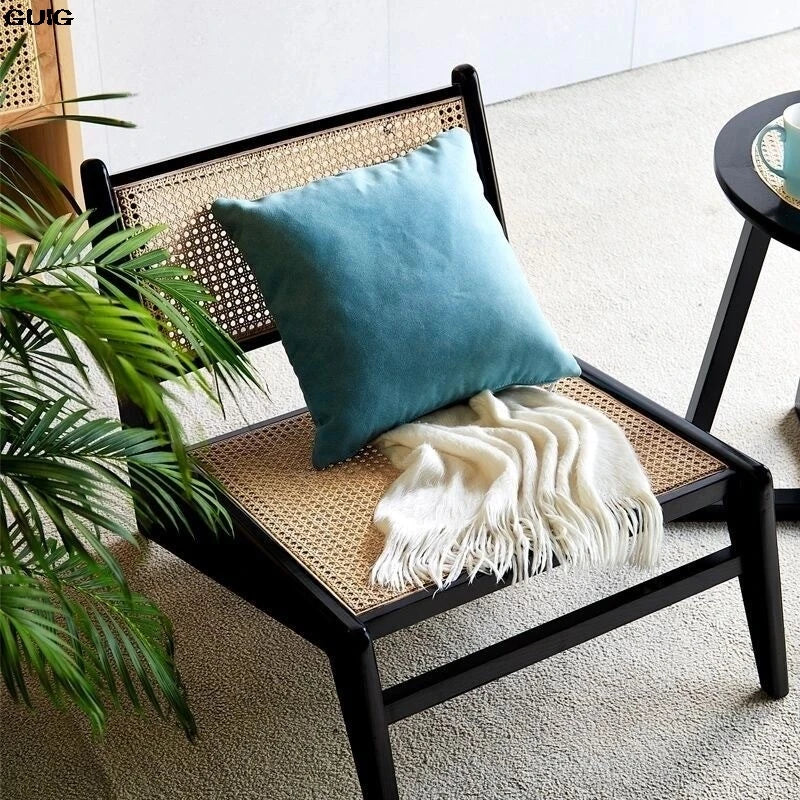 Massivholz Rattan Stuhl Retro Style