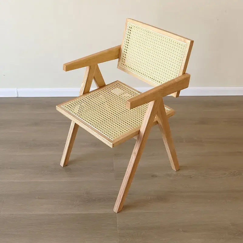 Massivholz echt Rattan Esszimmer Stuhl oder Wohnzimmerstuhl
