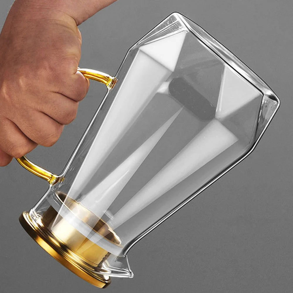 Buntes Teekannen-Set aus Glas mit Rautenstruktur