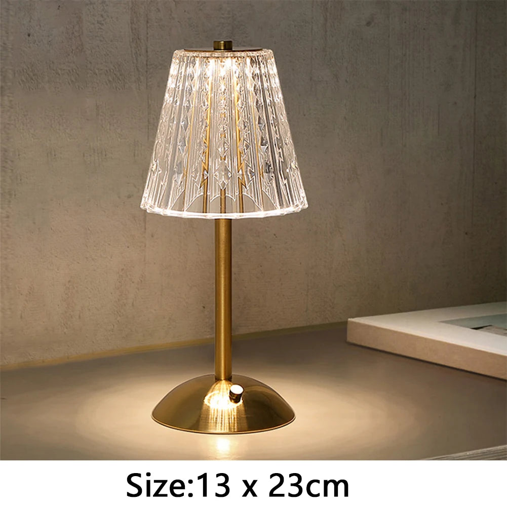Wiederaufladbare Tisch-LED-Barlampe aus Kristall