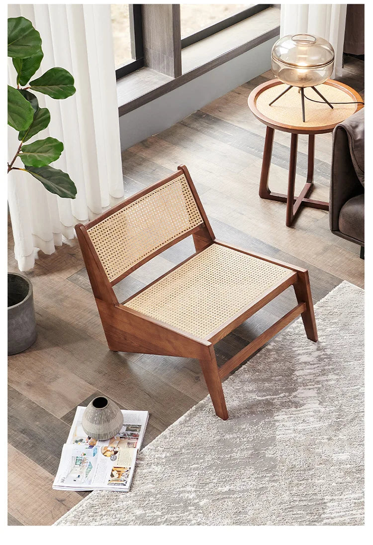 Massivholz Rattan Stuhl Retro Style