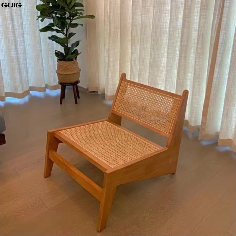 Massivholz Rattan Stuhl Retro Style