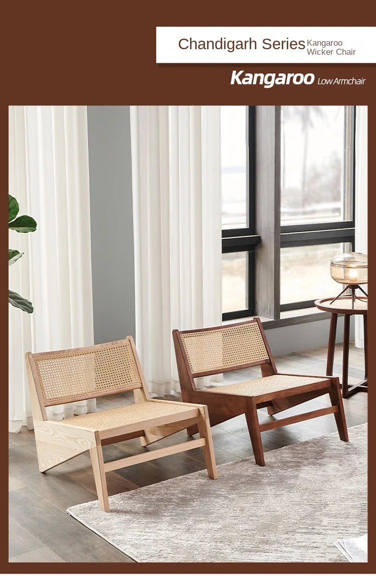 Massivholz Rattan Stuhl Retro Style