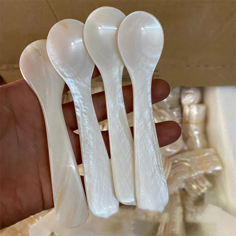 Kaffeelöffel für Eiscreme aus natürlicher Muschel