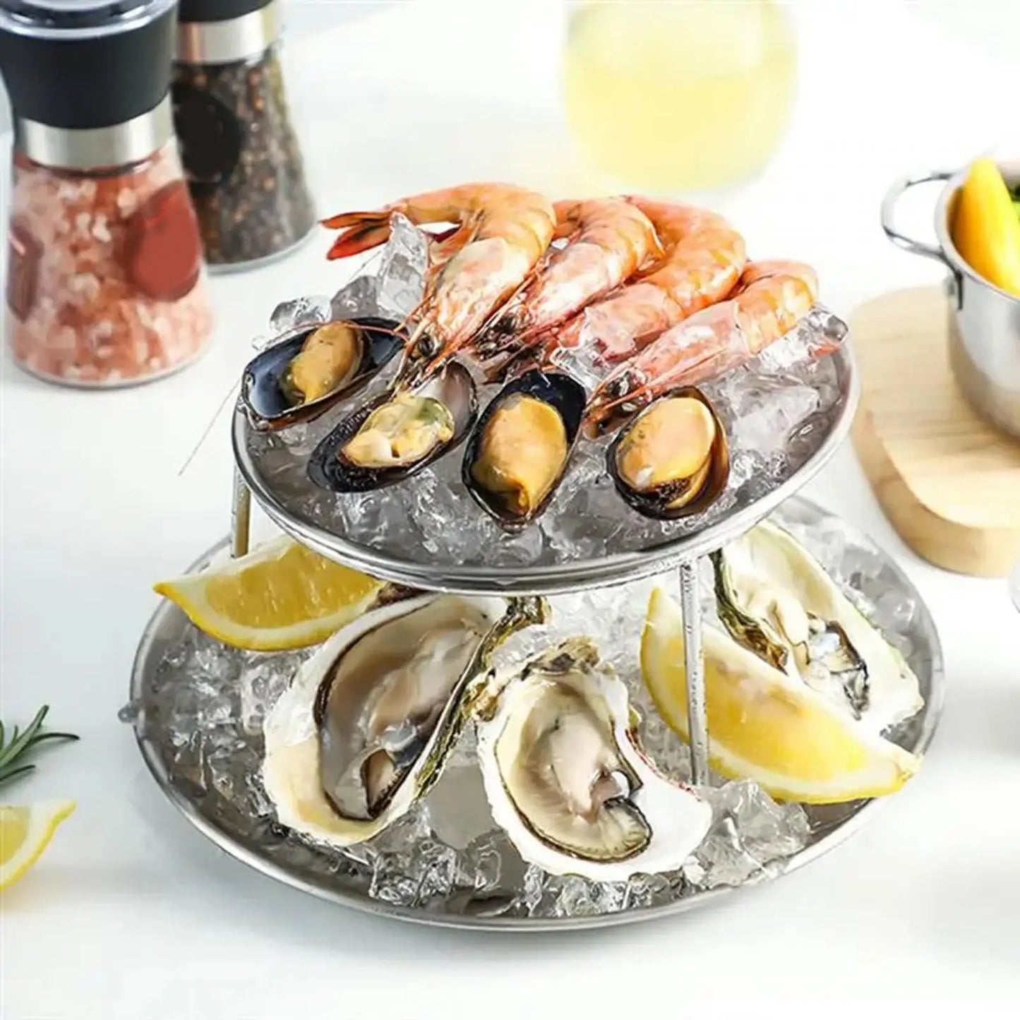 Runder Tellerhalter aus Edelstahl