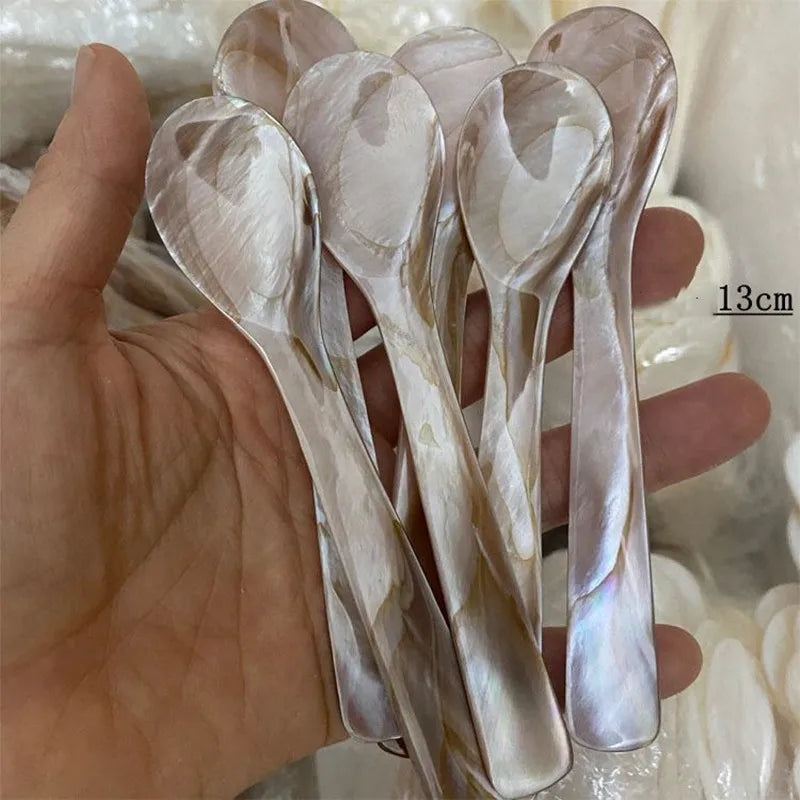 Kaffeelöffel für Eiscreme aus natürlicher Muschel