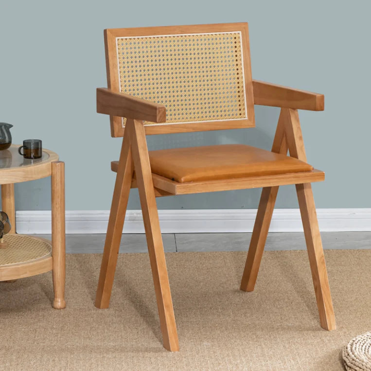 Massivholz echt Rattan Esszimmer Stuhl oder Wohnzimmerstuhl