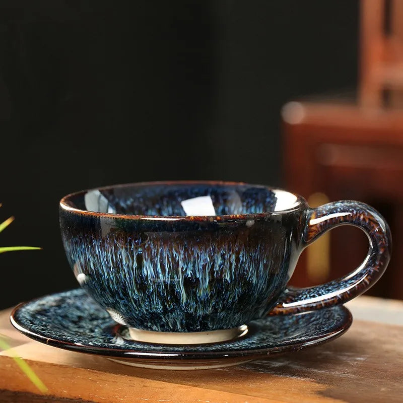 Vintage Set Keramik Tasse und Untertasse