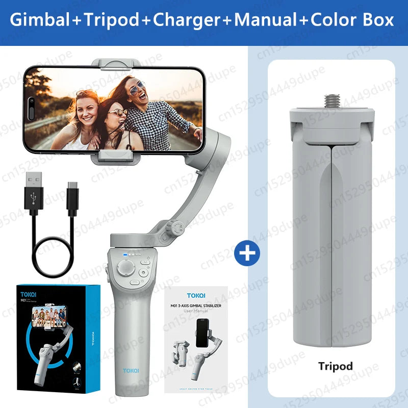 Handheld Gimbal Stabilizer Selfie-Stativ mit Fülllicht für Smartphone - 3-Achsen - Anti Shake