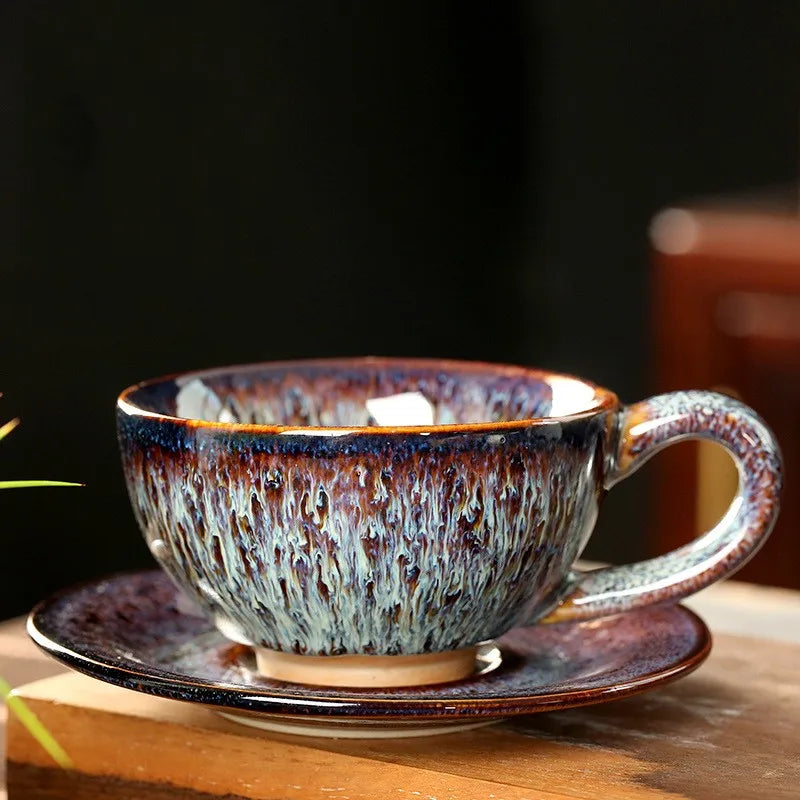 Vintage Set Keramik Tasse und Untertasse