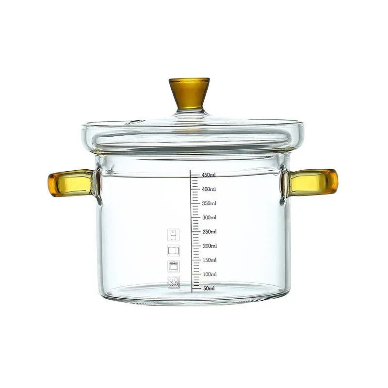 Kleiner Eintopftopf aus Glas mit Deckel
