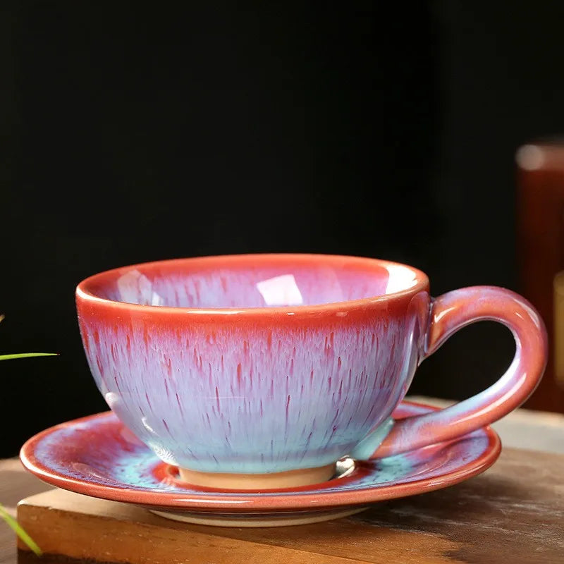 Vintage Set Keramik Tasse und Untertasse