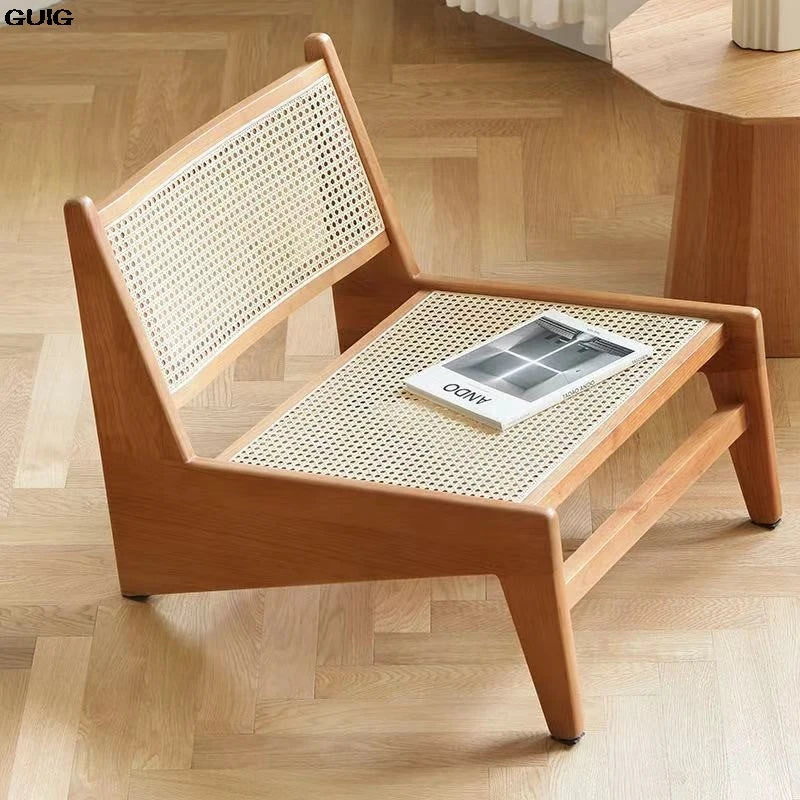 Massivholz Rattan Stuhl Retro Style