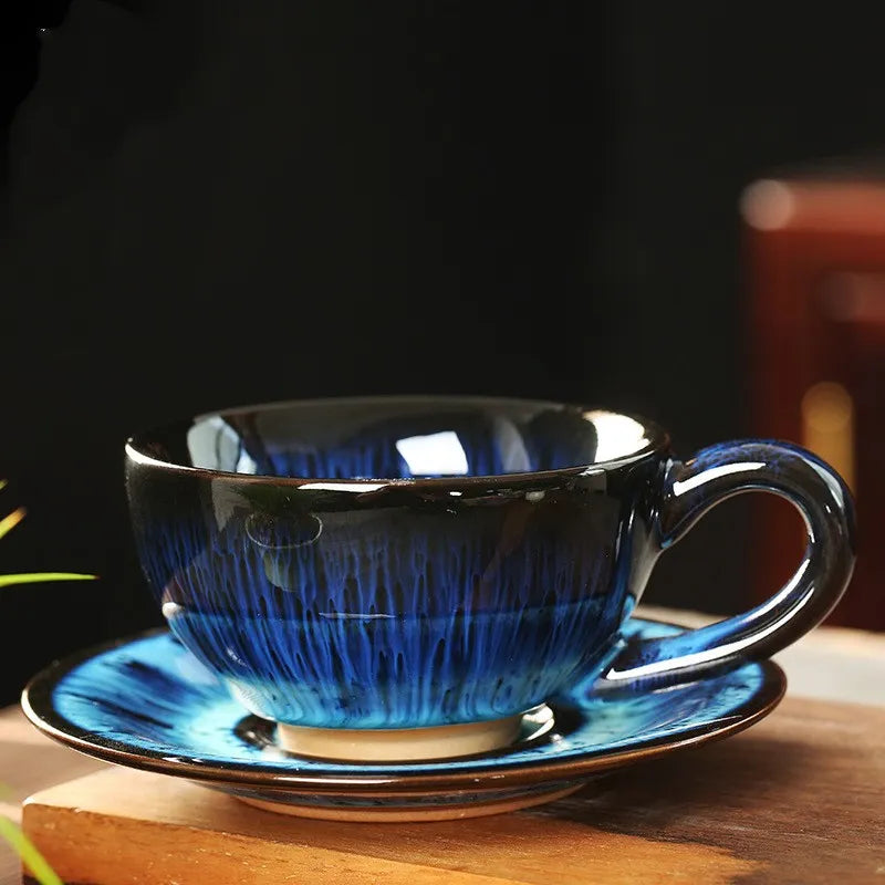 Vintage Set Keramik Tasse und Untertasse