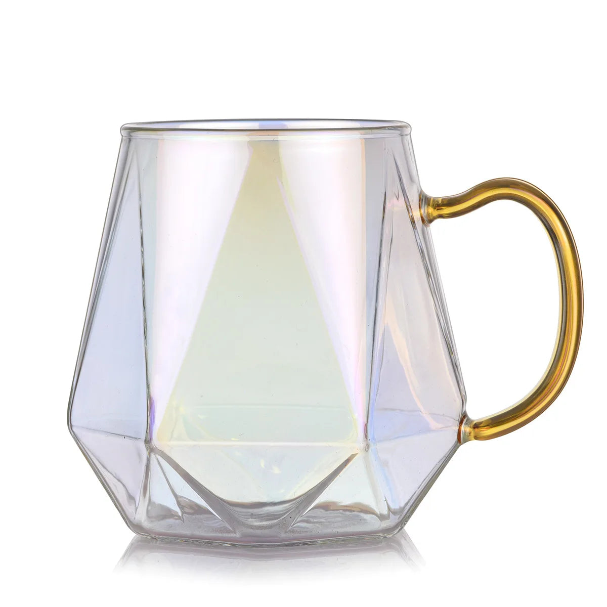 Buntes Teekannen-Set aus Glas mit Rautenstruktur