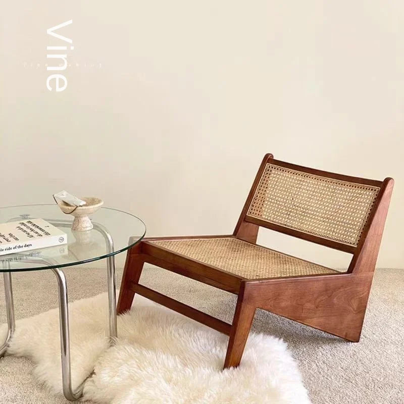 Massivholz Rattan Stuhl Retro Style