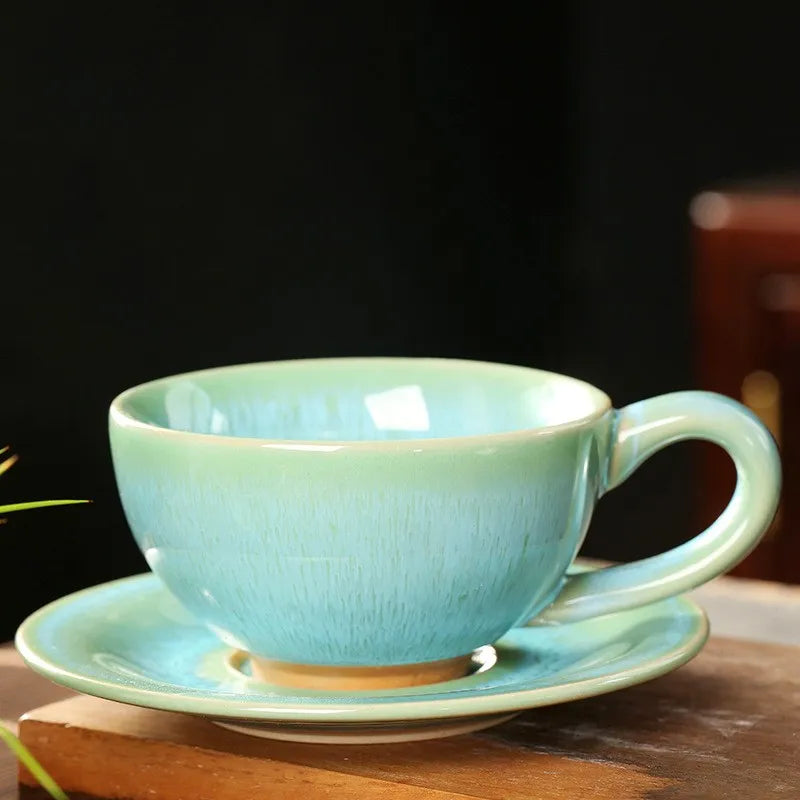 Vintage Set Keramik Tasse und Untertasse