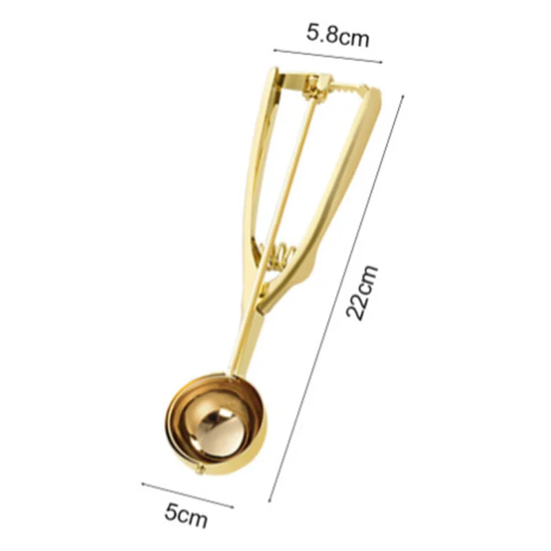 Goldfarbener Eislöffel, Edelstahl, Eiscreme-Werkzeuge