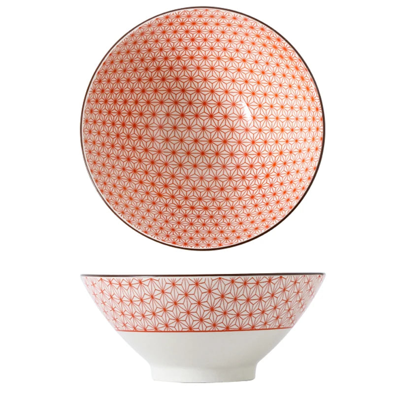 Bunte Ramen-Bambusschale aus Keramik