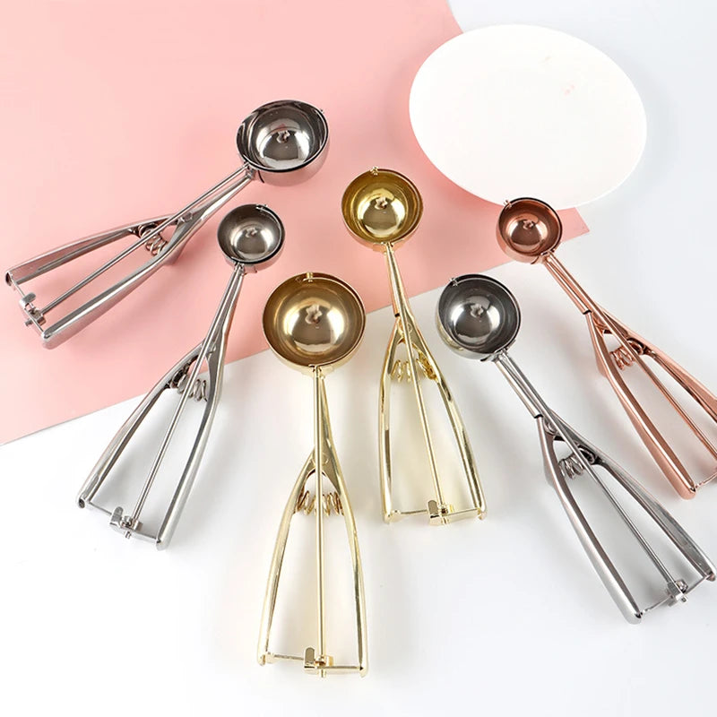 Goldfarbener Eislöffel, Edelstahl, Eiscreme-Werkzeuge