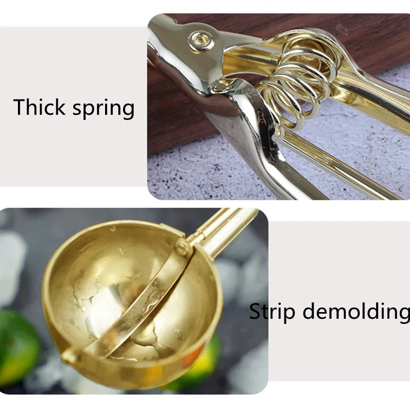 Goldfarbener Eislöffel, Edelstahl, Eiscreme-Werkzeuge