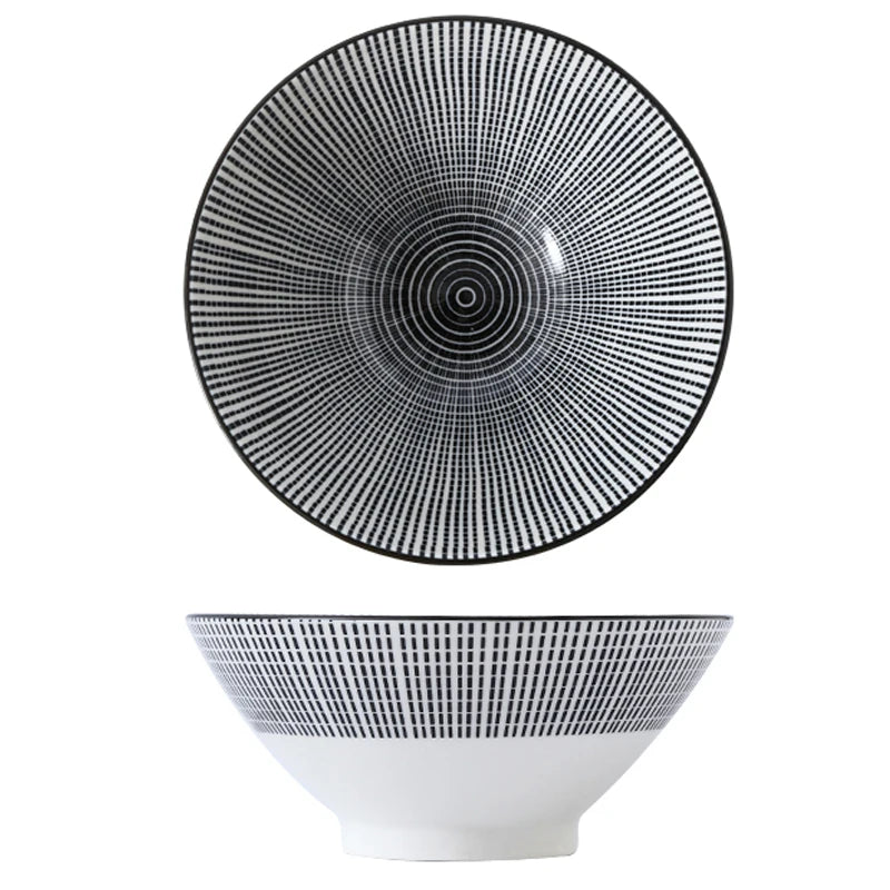 Bunte Ramen-Bambusschale aus Keramik